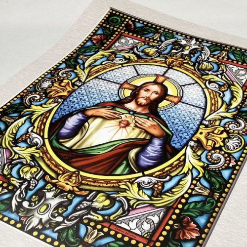 Affiche vitrail du Sacré-Cœur de Jésus